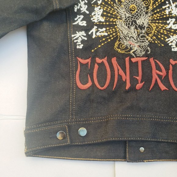 New GUESS Men's Rex Denim Embroidery Jacket - Picture 11 of 11